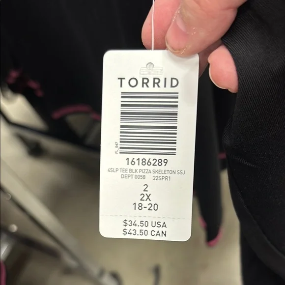 Torrid Black and Pink Cozy Pajama Top - Picture 2 of 3